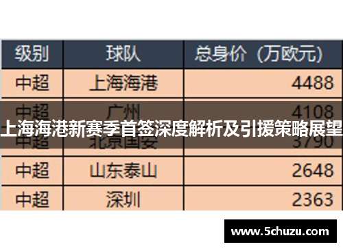 上海海港新赛季首签深度解析及引援策略展望